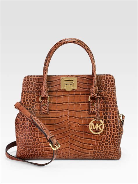 michael kors crocodile embossed bag|Michael Kors handbags crocodile leather.